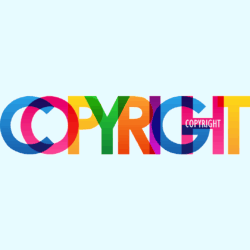 Copyright Litigation & Counseling A graphic of the word "Copyright" written in capital letters of different colors.